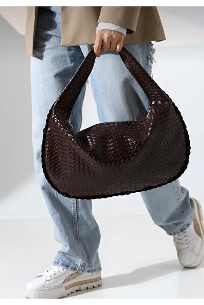 bag Women's Brown Knitted Loose Model Shoulder Bag