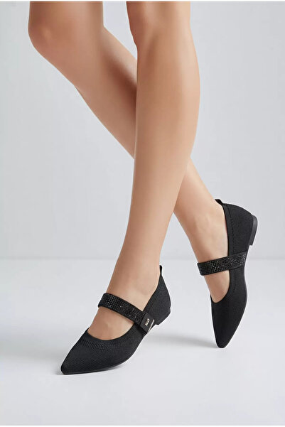 Alphus Vollex Banded Stoned Plain Knitwear Ballet Flats