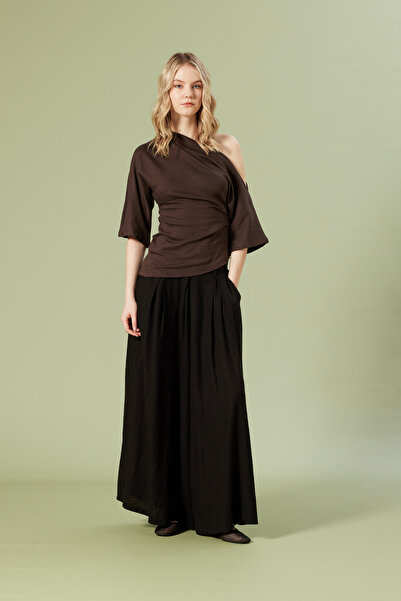 Nisan Drape Detail Asymmetric Top