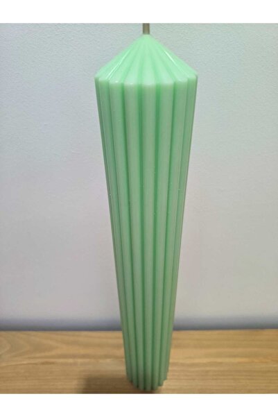 Emris Candle Art Lumânare canelată artizanală verde deschis