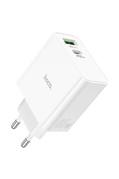 Hoco Incarcator Retea Super Fast Charge 65W C113A Dual Port USB-A si USB-C, Alb