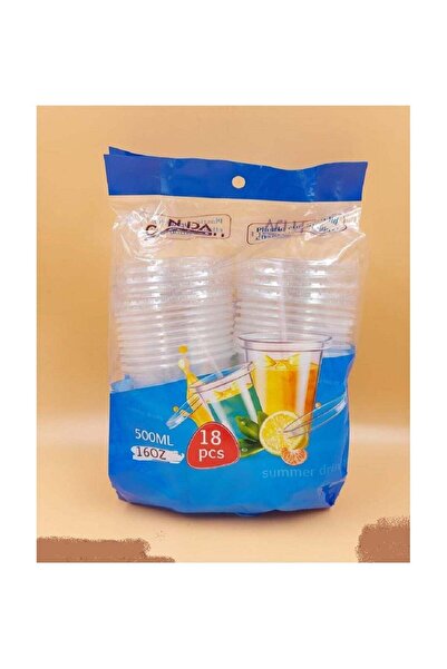 Generic Transparent disposable plastic cups, capacity 500 ml
