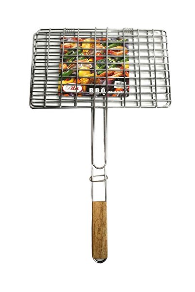 Beta Stainless Steel Barbecue Grill Silver/Brown 37 x 23 cm