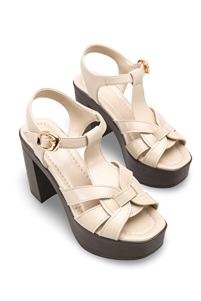 Solo Bag حذاء نسائي بحزام متقاطع عند الكاحل، مريح وعصري، ذو نعل سميك، حذاء بك...