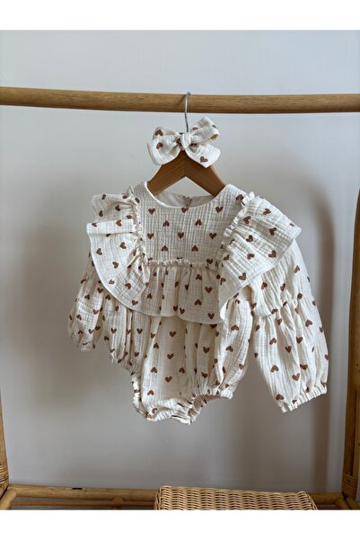 Lolidenss Kahve kalp Romper