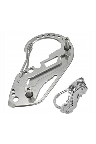 zola Breloc multifuncțional, model carabină, oțel inoxidabil, 8,5 x 4,5 cm