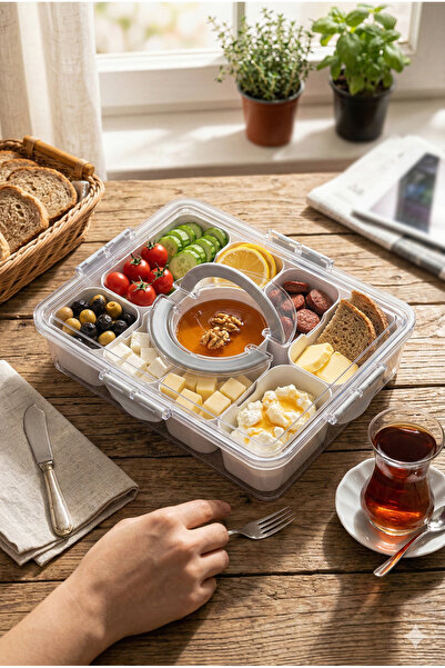 Emofom حاوية وجبات الإفطار المقسمة، حاوية تخزين متعددة الأغراض، منظم متعدد ال...