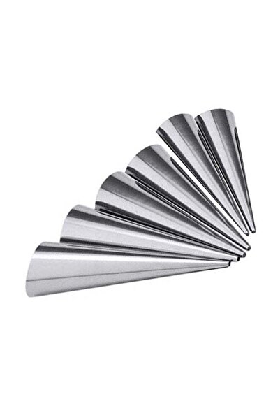 Beta مجموعة من 6 قوالب مخروطية حلزونية للمعجنات - فضي