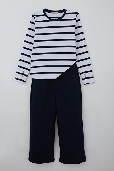 Breeze Set pantaloni pentru fete cu detaliu de îmbrăcăminte cu închidere prin...