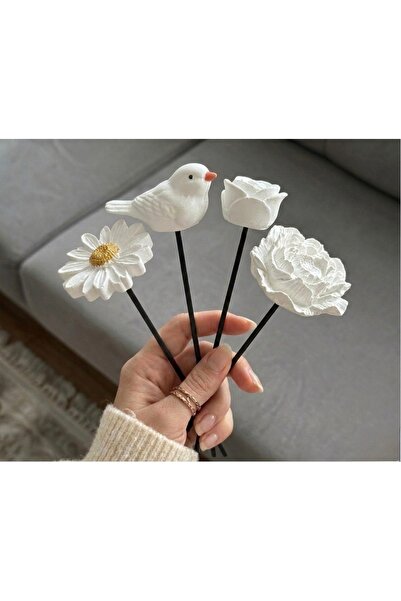 YASMELLA HOME 4’lü Dekoratif Tasarım: Hem Oda Kokusu Çubuğu Hem Saksı Süsü - ...