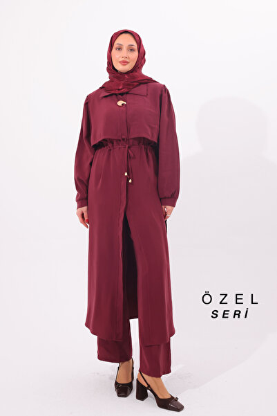 Mogi Butik Cape Detailed, Laced Waist, Long Tunic, Hijab Set 3164 – Special S...