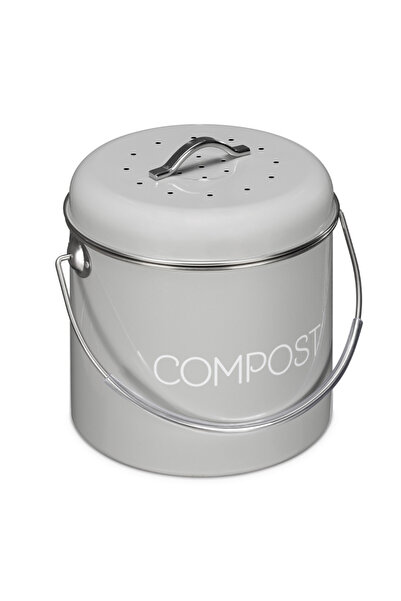 Navaris Recipient metalic pentru compost, gri, 3L + 3 filtre, Navaris, 49642....