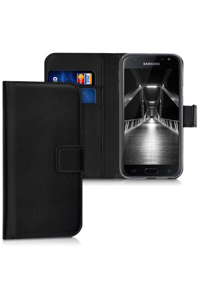 KWmobile Husă pentru Samsung Galaxy J3 (2017), - piele, Negru, 42156.01