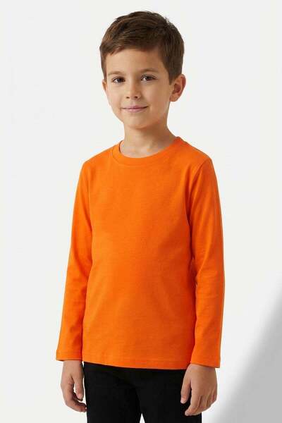 Breeze Boy's Long Sleeve T-Shirt Basic 4-8 Years, Orange