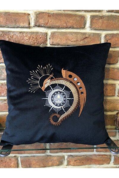 harmony factory Ejderha Makine Με κέντημα Μαύρο Βελούδο Θήκη διακοσμητικού μα...