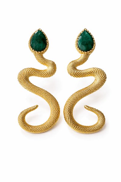 Defne Silver Design Snake Earrings