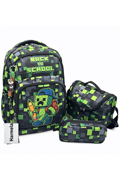 Harmela Character Patterned First School Bag 3-Piece Set Backpack Primary Sch...
