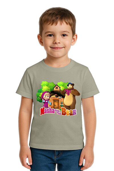 SEDİRLİ Tricou unisex pentru copii Masha și Ursul cu imprimeu bumbac bucăți d...