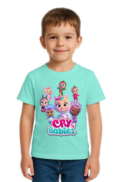SEDİRLİ Tricou unisex Cry Babies cu imprimeu pentru copii, bumbac bucăți, bum...