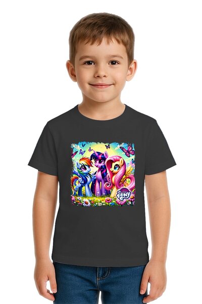 SEDİRLİ Tricou unisex pentru copii My Little Pony cu imprimeu bumbac bucăți d...