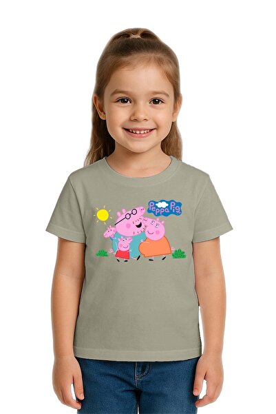 SEDİRLİ Unisex Peppa Pig Printed Children's T-Shirt Cotton Combed Cotton Fabric