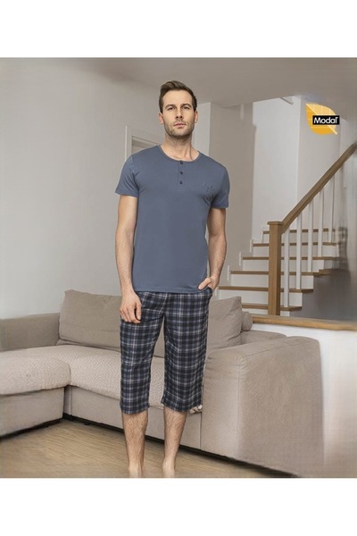 Aydoğan Men's Modal Piece Short Sleeve Pajama Set
