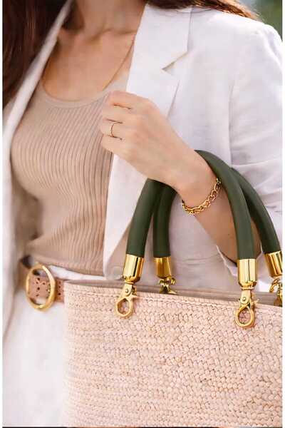 aurellen 40 cm Knitting Bag Handle Double Handle with Durable Metal Ring for ...