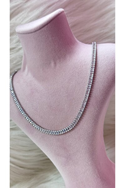 iky aksesuar Steel Waterway Necklace Silver