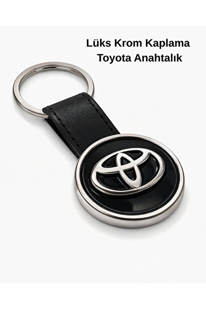Baghes Premium Toyota Anahtarlık Krom Kaplama Oto Anahtarlık Metal Gövde Deri...