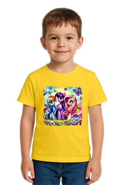 SEDİRLİ Tricou unisex pentru copii My Little Pony cu imprimeu bumbac bucăți d...