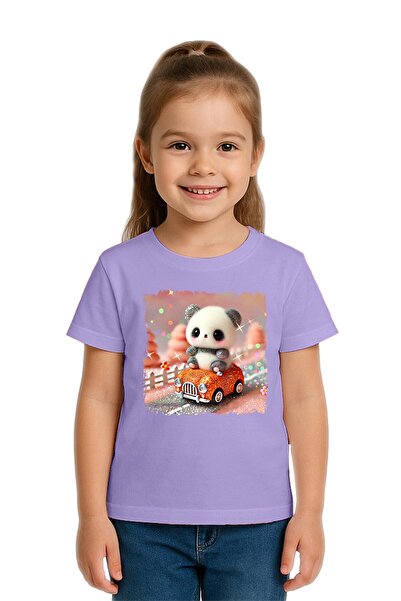 SEDİRLİ Unisex Teddy Bear Panda Printed Children's T-Shirt Cotton Count Combe...
