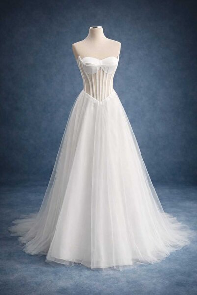 FİYPER Transparan Hazır Taslak Gelinlik Kişiselleştirilebilir Tasarım Batman