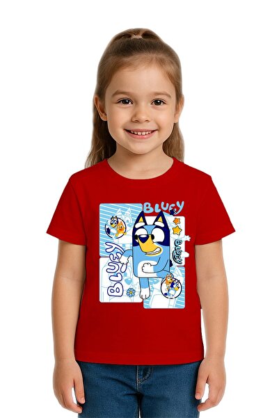 SEDİRLİ تي شيرت للأطفال من الجنسين من Bluey مطبوع مصنوع من قماش قطني ممشط قطن...