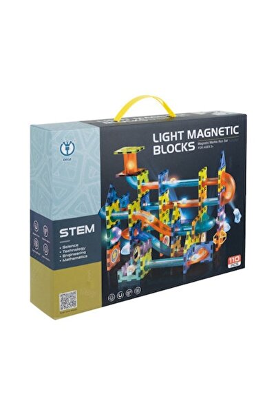 ISO TRADE Set de construcții magnetice 3D cu pistă cu bile