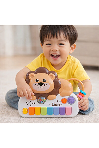 Toyska Eğitici Aslan Piyano Oyuncağı - Işıklı, Sesli - Karamel