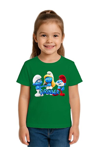 SEDİRLİ Tricou unisex pentru copii Smurfs cu imprimeu bumbac bucăți din bumba...