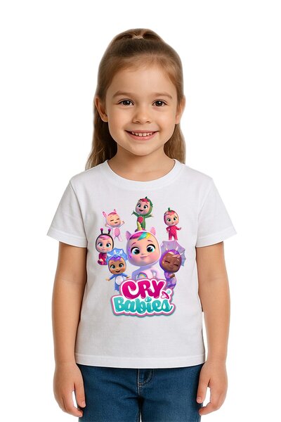 SEDİRLİ Tricou unisex Cry Babies cu imprimeu pentru copii, bumbac bucăți, bum...