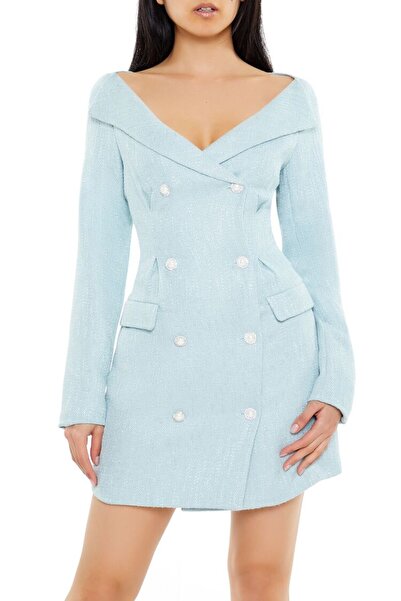 Forever 21 Tüvit Çift Düğmeli Mini Elbise