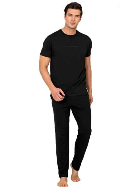 Pierre Cardin Men's Short Sleeve Crew Neck Combed Cotton Pajama Set