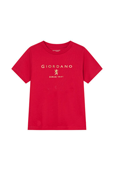 Giordano Kid's Regular Fit Cotton Crew Neck Printed Tee