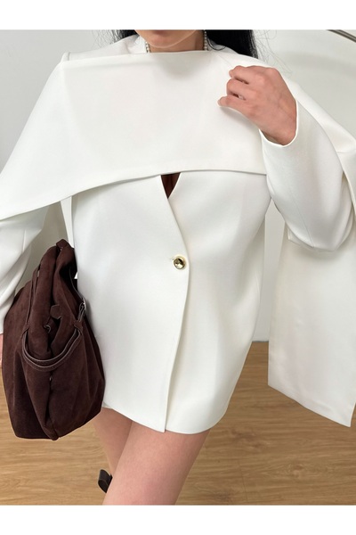 OLİSSE Kadın Asalet Pelerin Detaylı Blazer Ceket