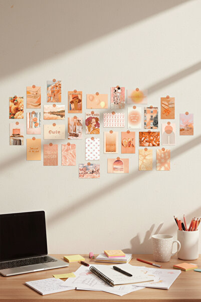 Modern Aesthetic Poster Set Soft Bronze 30 Pieces Frameless - Thick Coated Paper