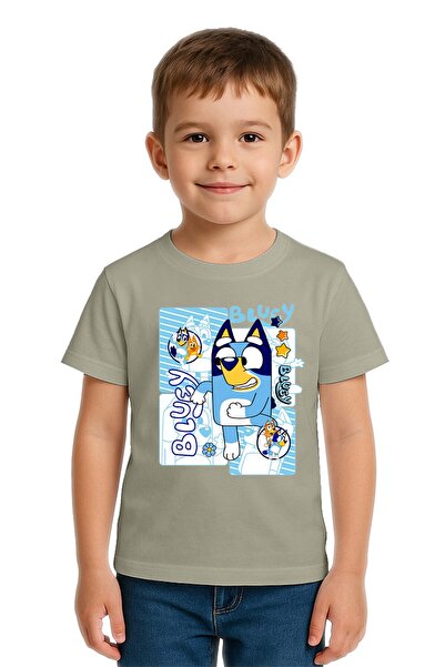 SEDİRLİ Unisex Bluey Printed Kids T-Shirt Cotton Count Combed Cotton Fabric