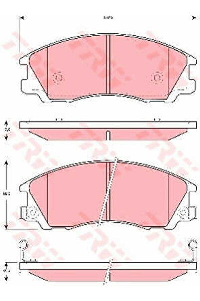 TRW Σετ τακάκια φρένων, δισκόφρενα Gdb3299 Hyundai Terracan Hyundai (Huatai) ...