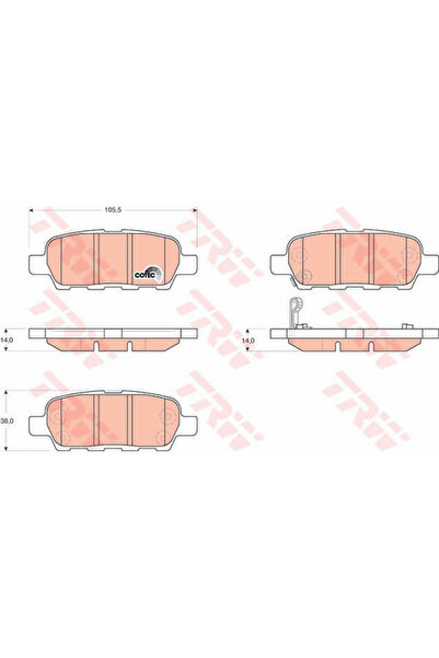TRW Σετ τακάκια φρένων, δισκόφρενο GDB3294