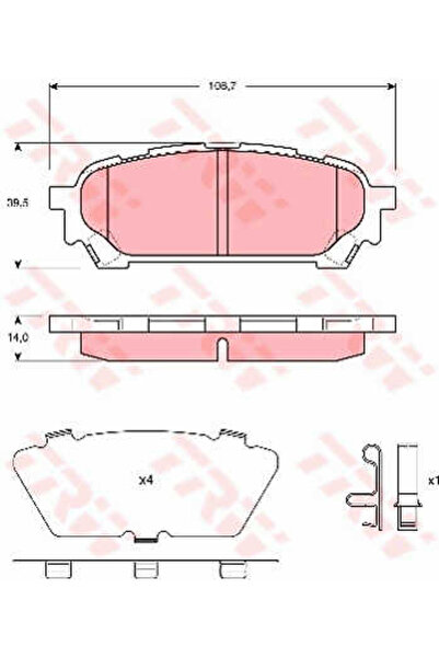 TRW Set plăcuțe de frână, frână pe disc GDB3395