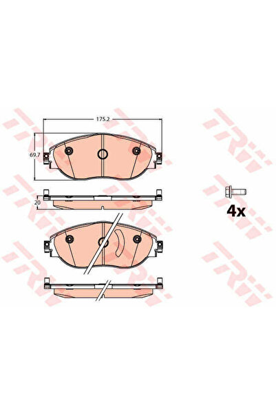 TRW Set de plăcuțe de frână, frână pe disc GDB2114