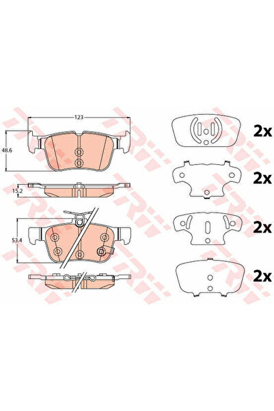 TRW Σετ τακάκια φρένων, δισκόφρενο GDB2115