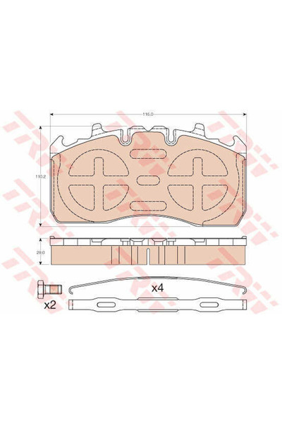 TRW Set plăcuțe de frână, frână pe disc GDB5112