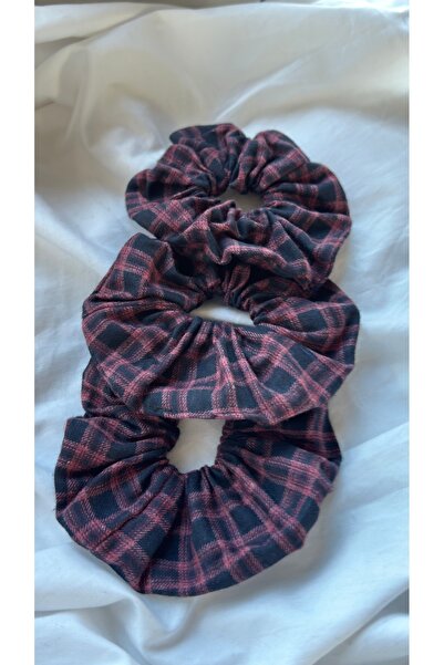 YOYYO 3-Pack Plaid Patterned Rubber Buckle - Winter Soft Flannel Scrunchie Ha...